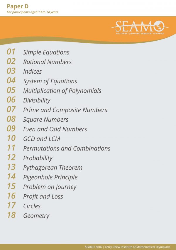 Syllabus – SEAMO Sri Lanka